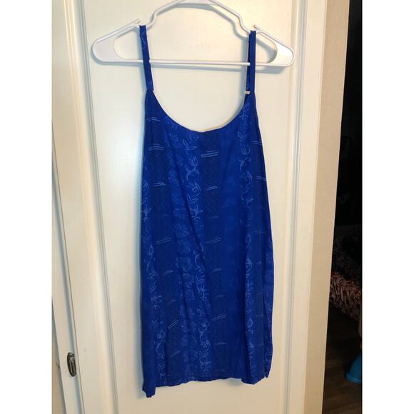 Far Away tropical floral print blue dress, size Small - Picture 2 of 5